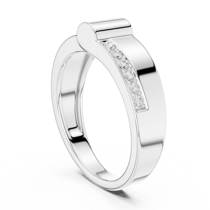 Exclusive Diamond Mens Band | Rose White Yellow Gold Plated | High Polish Modern Ring
