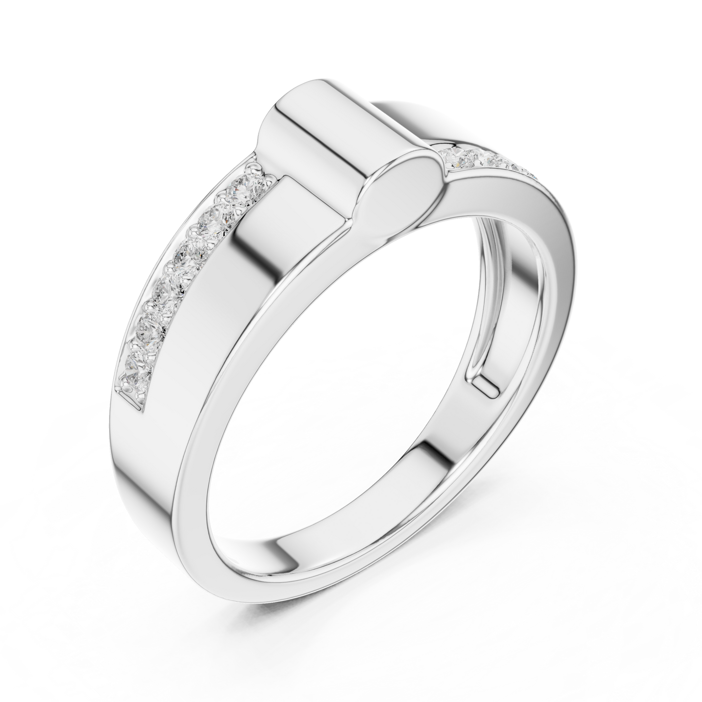 Exclusive Diamond Mens Band | Rose White Yellow Gold Plated | High Polish Modern Ring