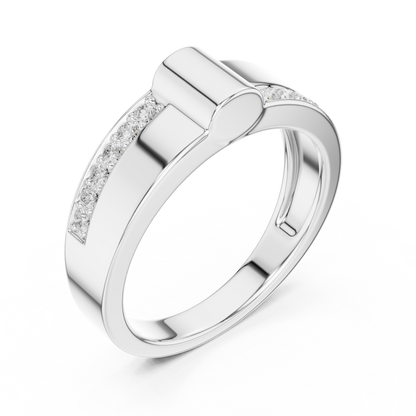Exclusive Diamond Mens Band | Rose White Yellow Gold Plated | High Polish Modern Ring