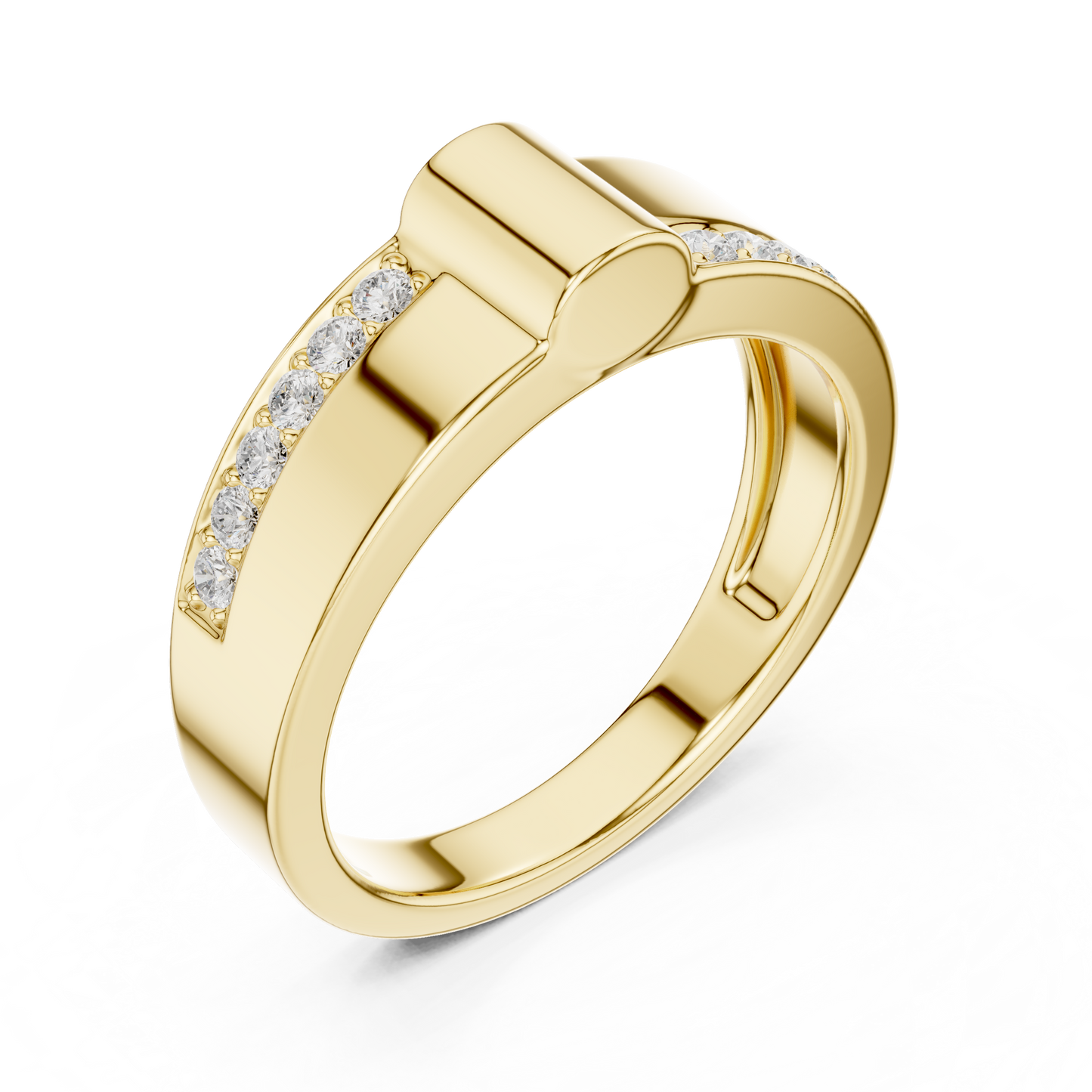 Exclusive Diamond Mens Band | Rose White Yellow Gold Plated | High Polish Modern Ring