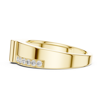 Exclusive Diamond Mens Band | Rose White Yellow Gold Plated | High Polish Modern Ring