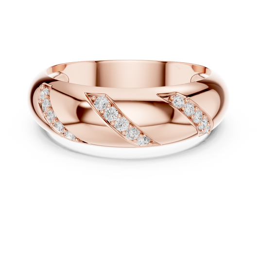 Obsidian Diamond Wedding Band | Rose Gold Plated Architecture | Sculpted Modern His Hers Ring