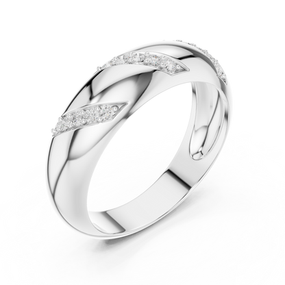 Obsidian Diamond Wedding Band | Rose Gold Plated Architecture | Sculpted Modern His Hers Ring