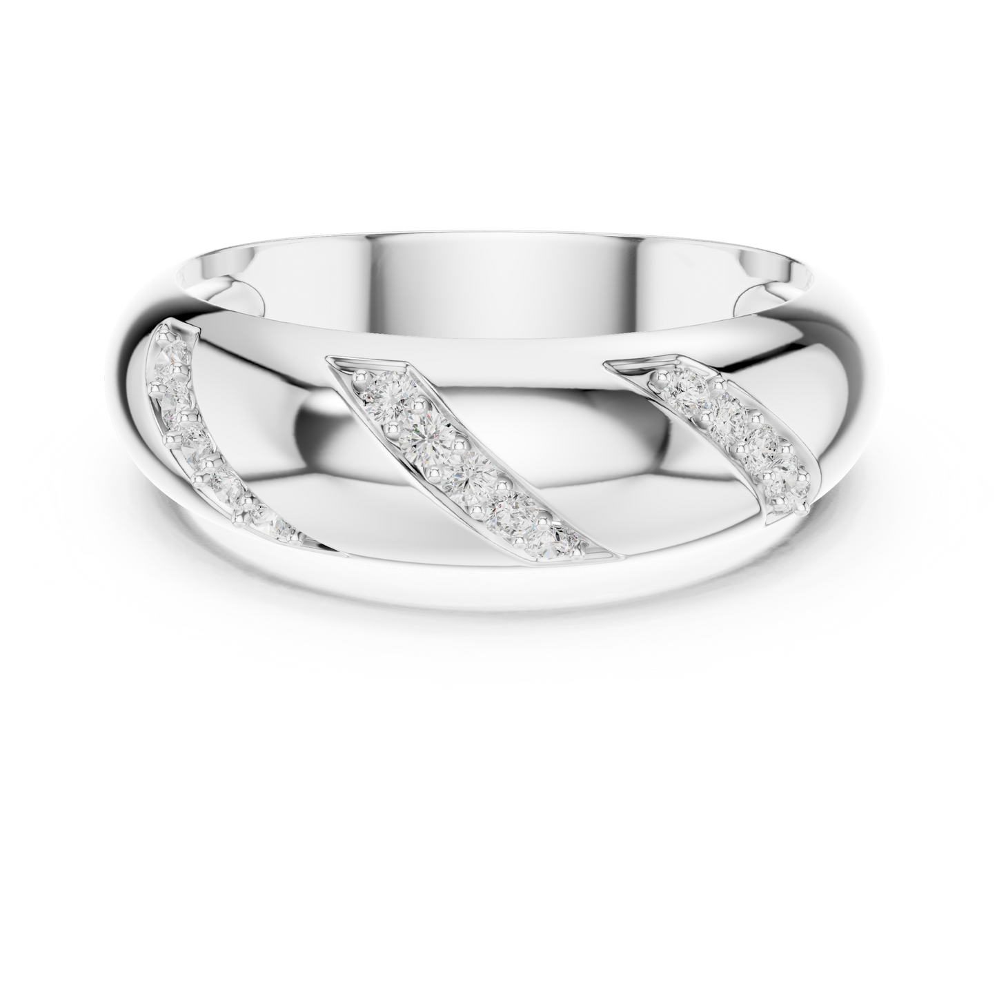 Obsidian Diamond Wedding Band | Rose Gold Plated Architecture | Sculpted Modern His Hers Ring