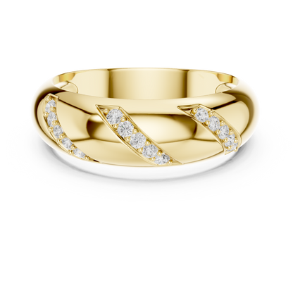 Obsidian Diamond Wedding Band | Rose Gold Plated Architecture | Sculpted Modern His Hers Ring