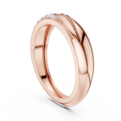 925 Sterling Silver Diamond Wedding Ring | Smooth Curve Band | Exclusive Luxury Commitment Anniversary Jewelry