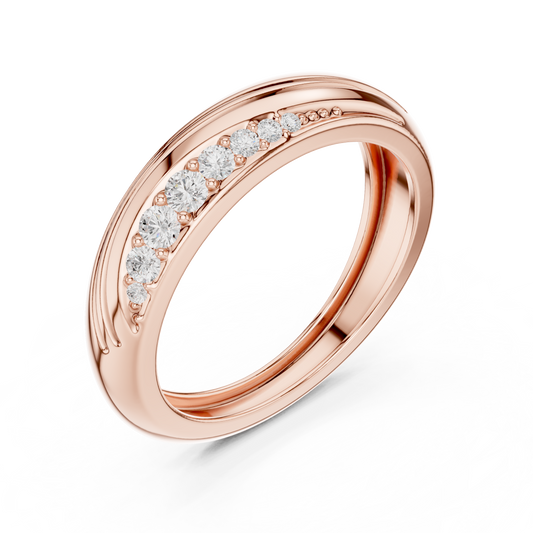 925 Sterling Silver Diamond Wedding Ring | Smooth Curve Band | Exclusive Luxury Commitment Anniversary Jewelry