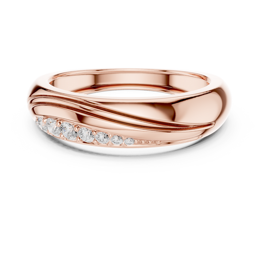 925 Sterling Silver Diamond Wedding Ring | Smooth Curve Band | Exclusive Luxury Commitment Anniversary Jewelry