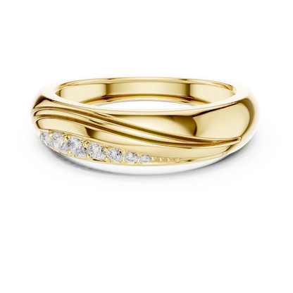 925 Sterling Silver Diamond Wedding Ring | Smooth Curve Band | Exclusive Luxury Commitment Anniversary Jewelry