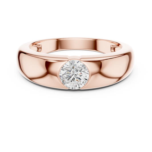 Sleek Bezel Diamond Ring | Designer 925 Sterling Silver Solitaire | Luxury Modern Wedding Band