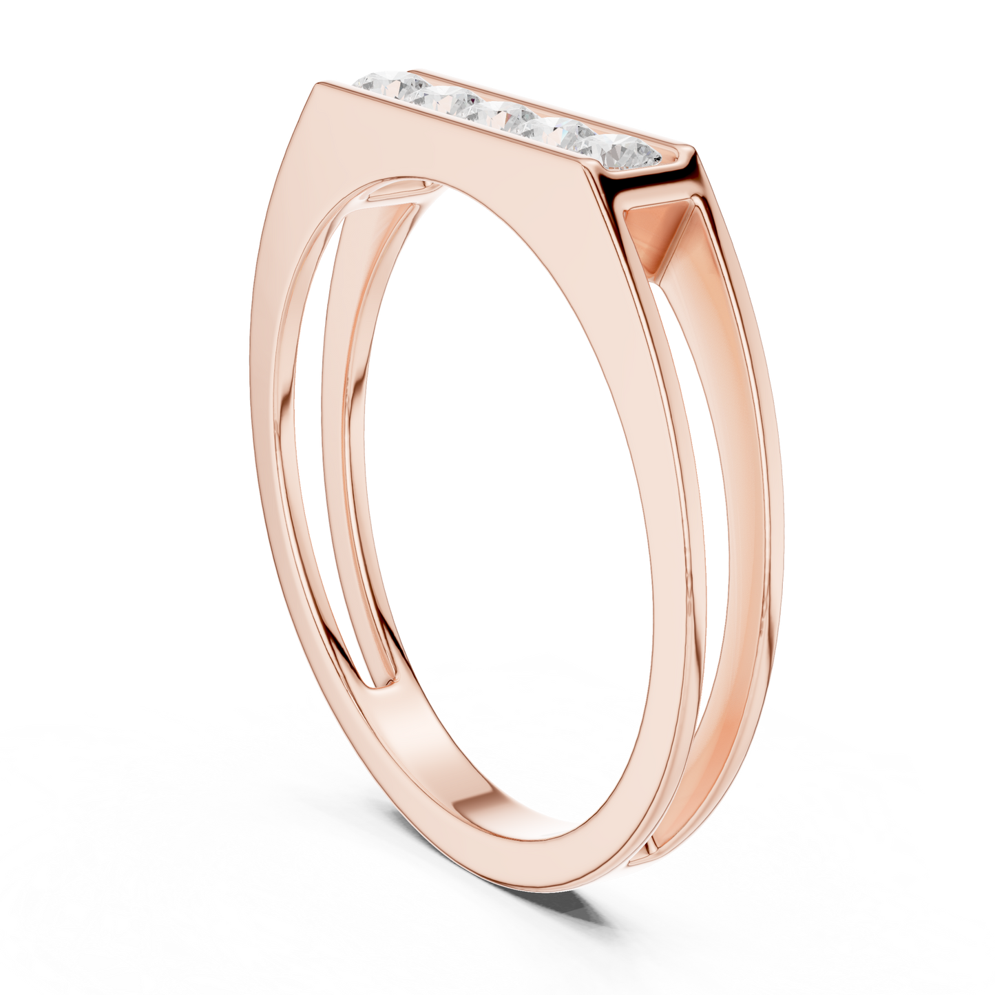 Exclusive Bar Diamond Ring | Rose Gold White Gold | Yellow Gold Unisex Wedding Band