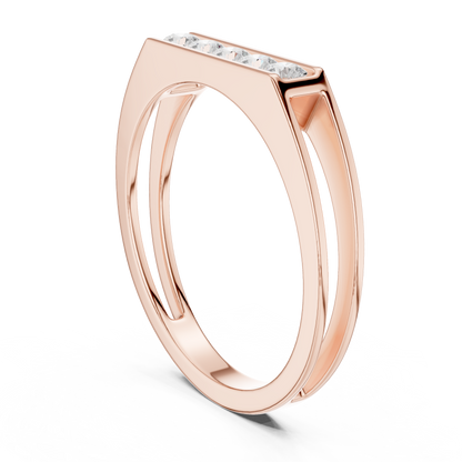 Exclusive Bar Diamond Ring | Rose Gold White Gold | Yellow Gold Unisex Wedding Band