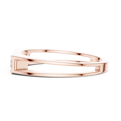 Exclusive Bar Diamond Ring | Rose Gold White Gold | Yellow Gold Unisex Wedding Band