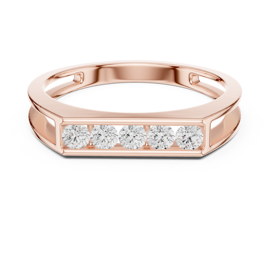 Exclusive Bar Diamond Ring | Rose Gold Plated White Gold Plated | Yellow Gold Plated Unisex Wedding Band