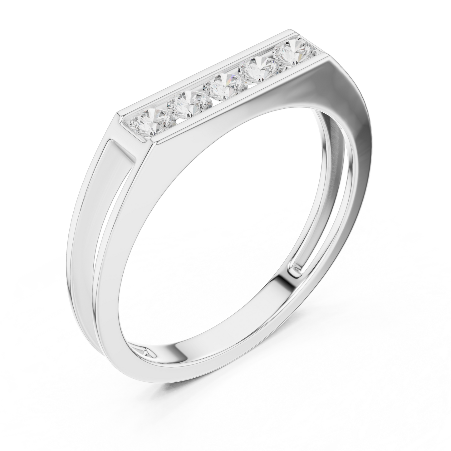 Exclusive Bar Diamond Ring | Rose Gold White Gold | Yellow Gold Unisex Wedding Band