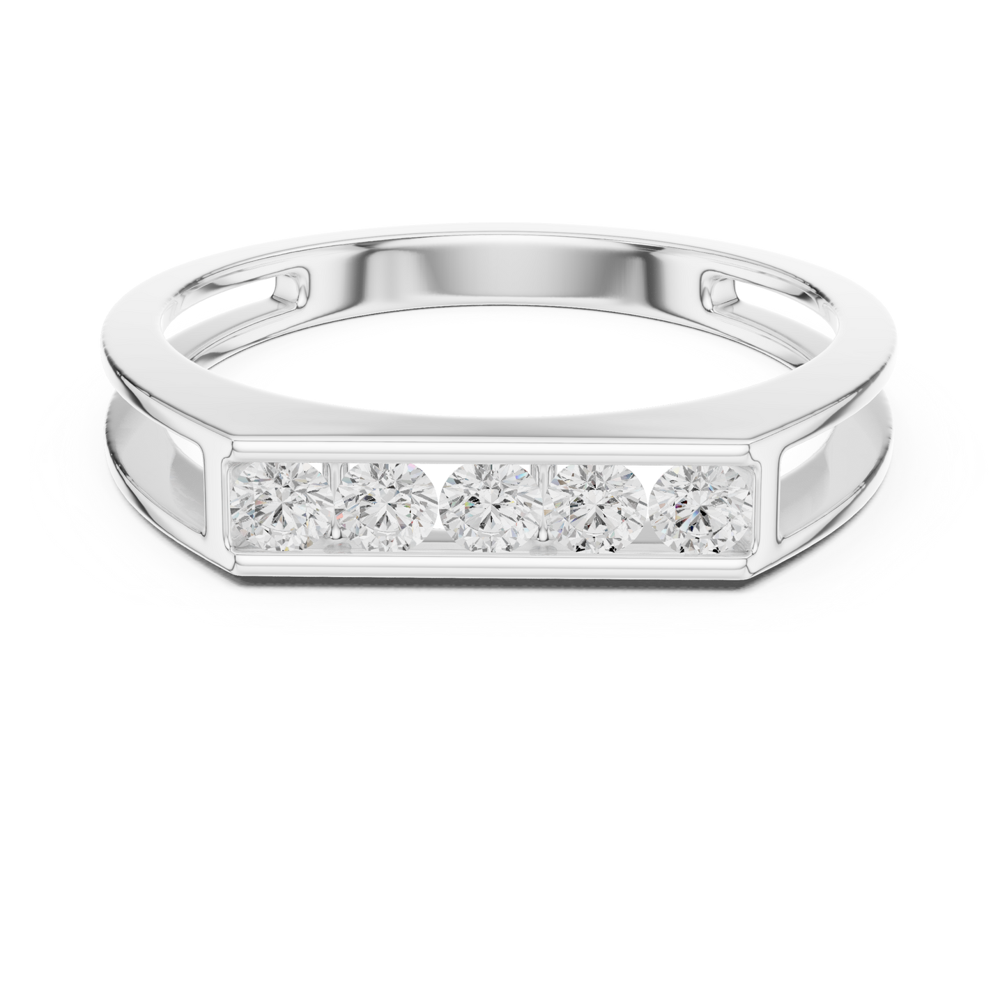 Exclusive Bar Diamond Ring | Rose Gold White Gold | Yellow Gold Unisex Wedding Band