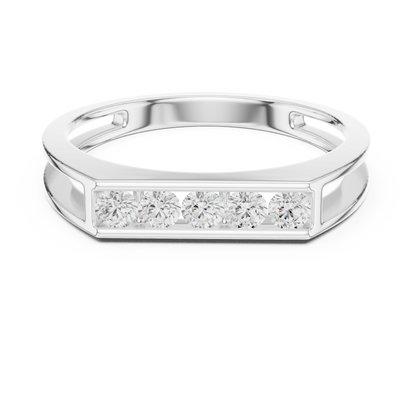 Exclusive Bar Diamond Ring | Rose Gold White Gold | Yellow Gold Unisex Wedding Band