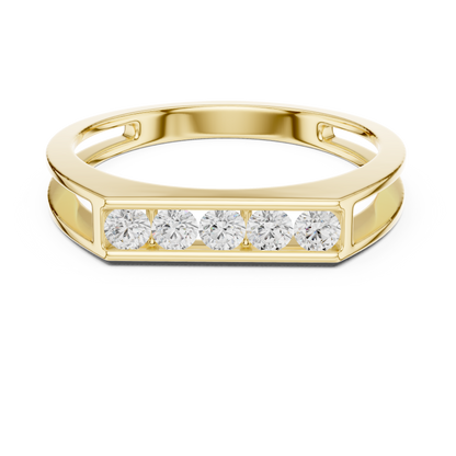 Exclusive Bar Diamond Ring | Rose Gold White Gold | Yellow Gold Unisex Wedding Band