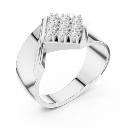 Imperial Diamond Cluster Ring - Yellow Rose Gold Plated Band - Elite Power Statement For Royals