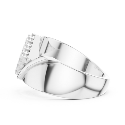 Imperial Diamond Cluster Ring - Yellow Rose Gold Plated Band - Elite Power Statement For Royals