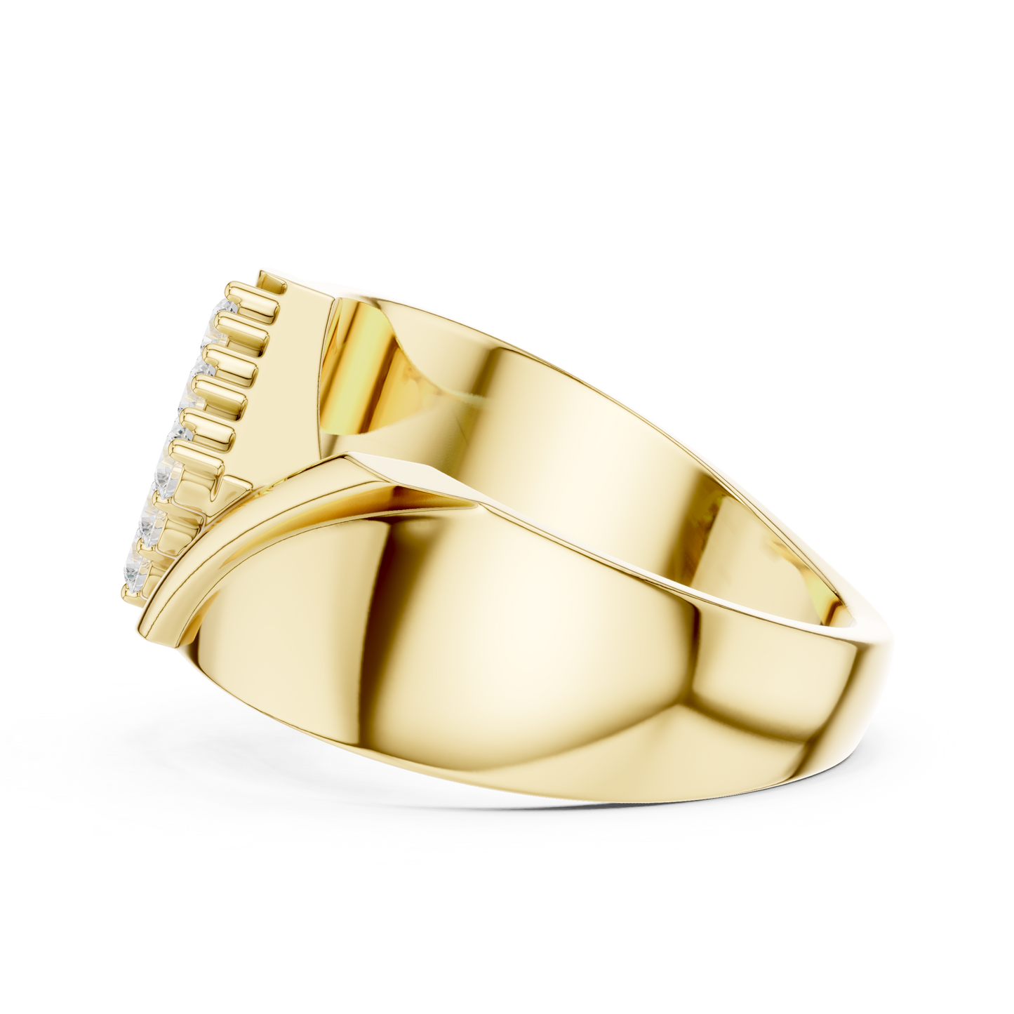 Imperial Diamond Cluster Ring - Yellow Rose Gold Plated Band - Elite Power Statement For Royals