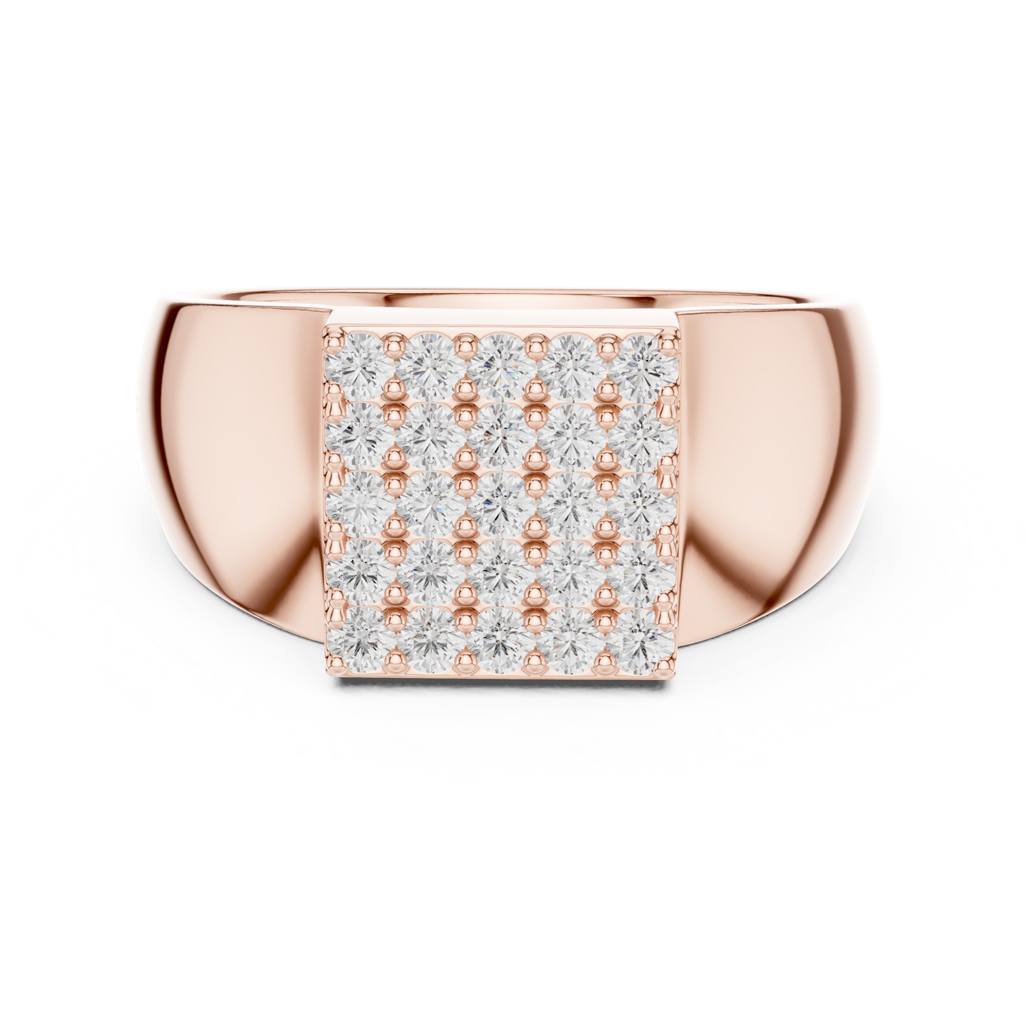 Heavy Square Diamond | Pave Cluster Ring | Men’s Luxury 925 Sterling Silver Statement Band