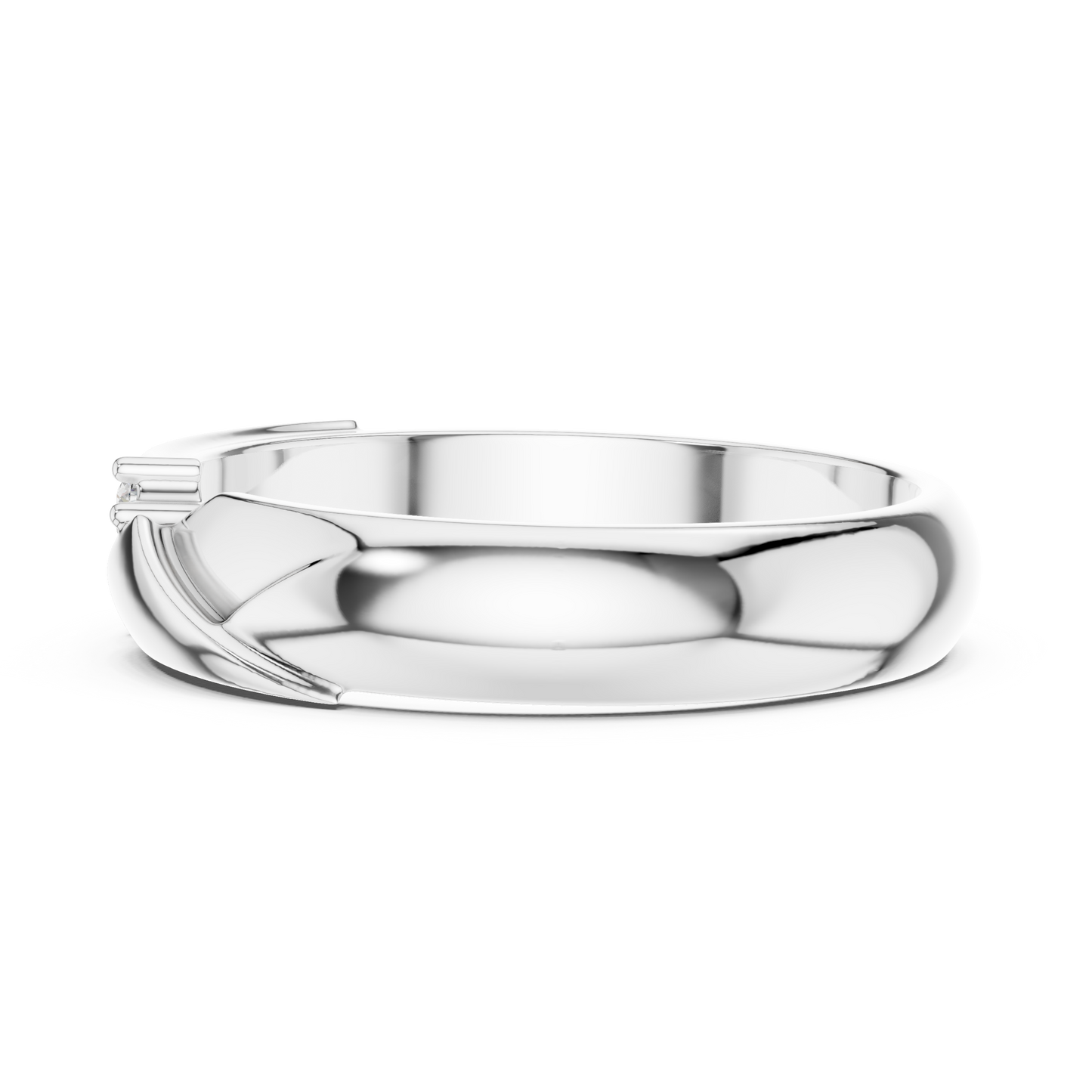 Couple Promise Diamond Ring | Rose White Yellow Gold | Three Stone Modern Wedding Band