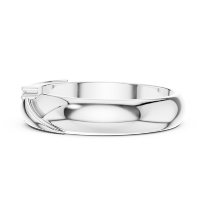 Couple Promise Diamond Ring | Rose White Yellow Gold | Three Stone Modern Wedding Band