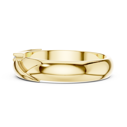 Couple Promise Diamond Ring | Rose White Yellow Gold | Three Stone Modern Wedding Band