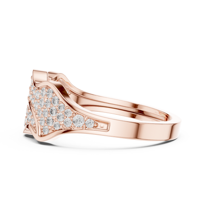 Rose Gold Plated Diamond Ring | High Shine Pave | Ultra Luxury Bridal Statement Jewelry