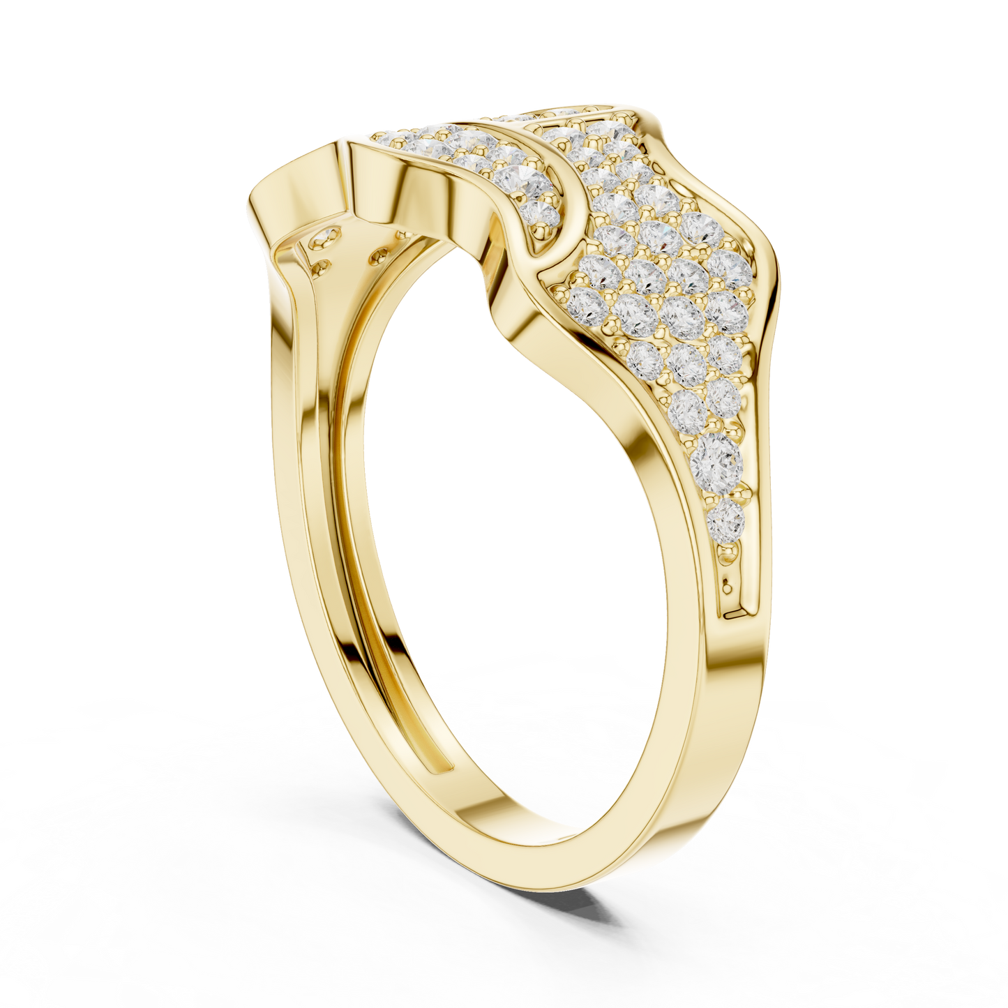 Rose Gold Plated Diamond Ring | High Shine Pave | Ultra Luxury Bridal Statement Jewelry