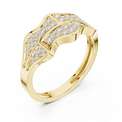 Rose Gold Plated Diamond Ring | High Shine Pave | Ultra Luxury Bridal Statement Jewelry