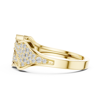 Rose Gold Plated Diamond Ring | High Shine Pave | Ultra Luxury Bridal Statement Jewelry