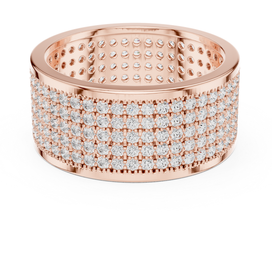 Ultra Iced Diamond Ring Luxury Pave Finish Heavy 925 Sterling Silver Statement Jewelry