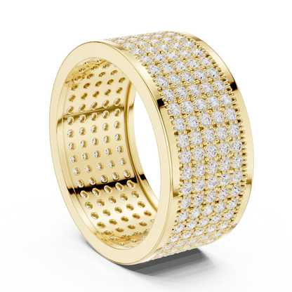 Ultra Iced Diamond Ring Luxury Pave Finish Heavy Gold Statement Jewelry