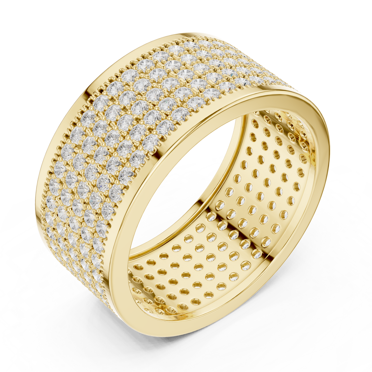 Ultra Iced Diamond Ring Luxury Pave Finish Heavy Gold Statement Jewelry