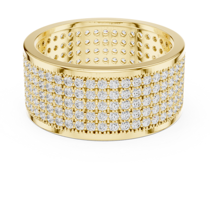 Ultra Iced Diamond Ring Luxury Pave Finish Heavy Gold Statement Jewelry