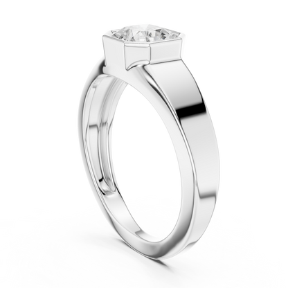 Octagon Bezel Diamond Ring | Modern Statement Solitaire | Luxury Engagement Band Design