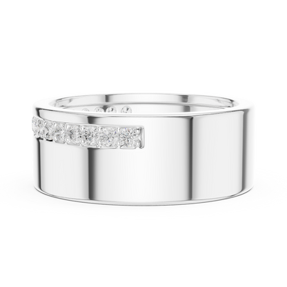 Solid Diamond Wedding Band | Rose Gold White Gold | Mens Timeless Wealth Commitment Ring