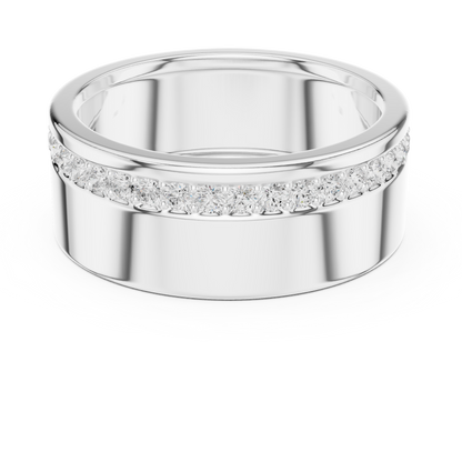 Solid Diamond Wedding Band | Rose Gold White Gold | Mens Timeless Wealth Commitment Ring