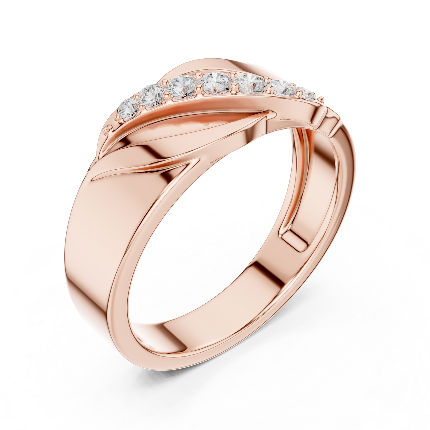 Liquid Wave Diamond Band | Modern Sculpted Luxury Ring | Bold Masculine Statement Fine Jewelry