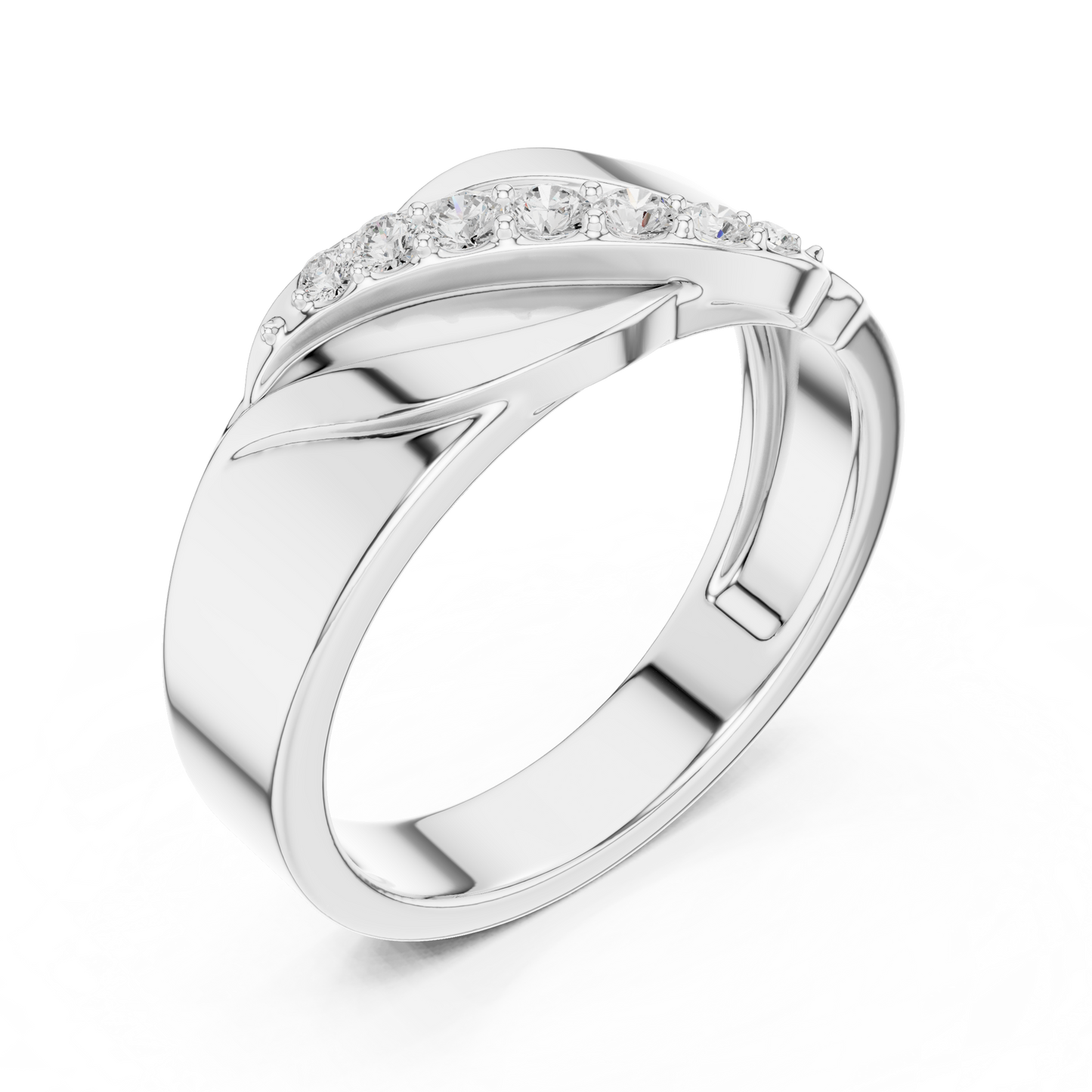 Liquid Wave Diamond Band | Modern Sculpted Luxury Ring | Bold Masculine Statement Fine Jewelry
