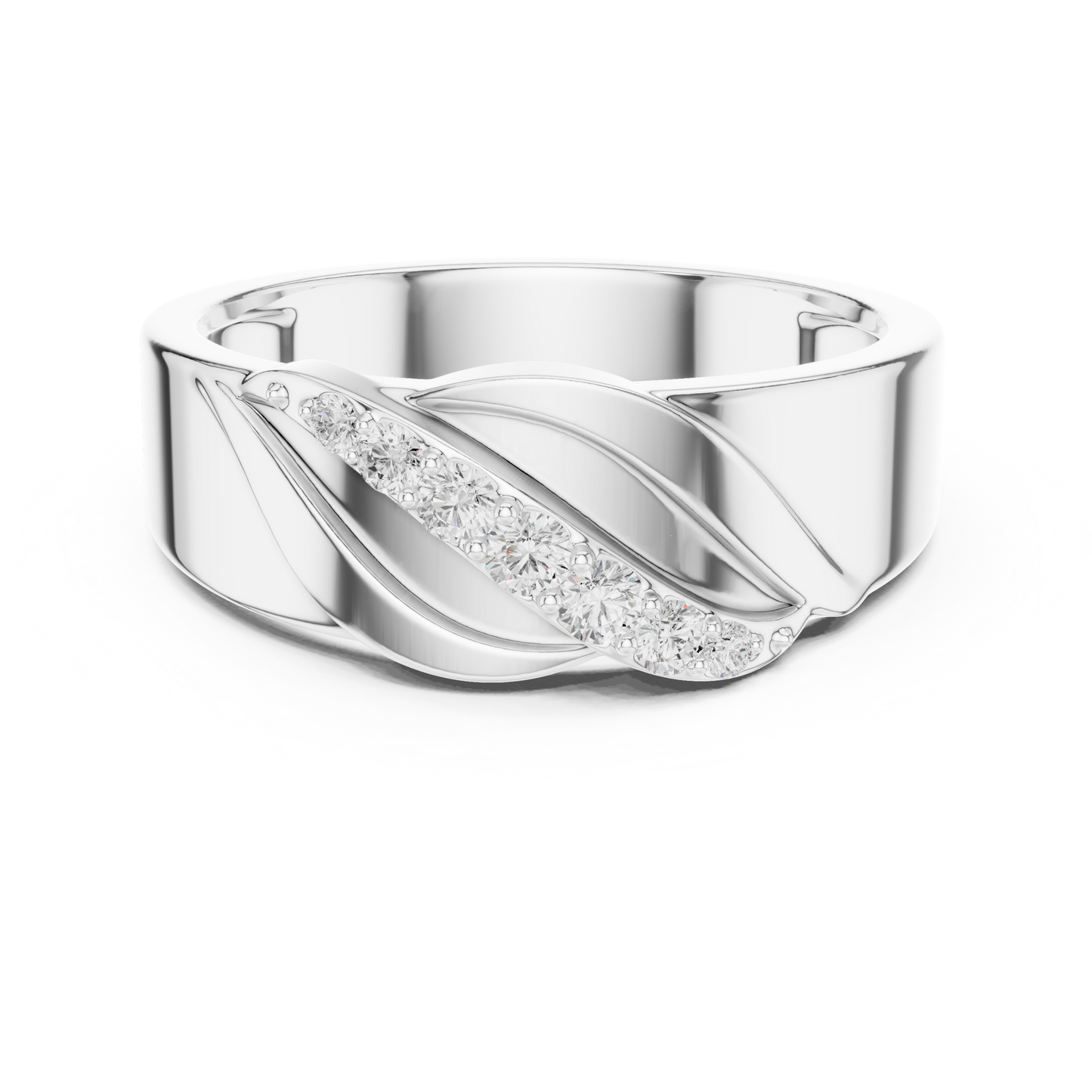 Liquid Wave Diamond Band | Modern Sculpted Luxury Ring | Bold Masculine Statement Fine Jewelry