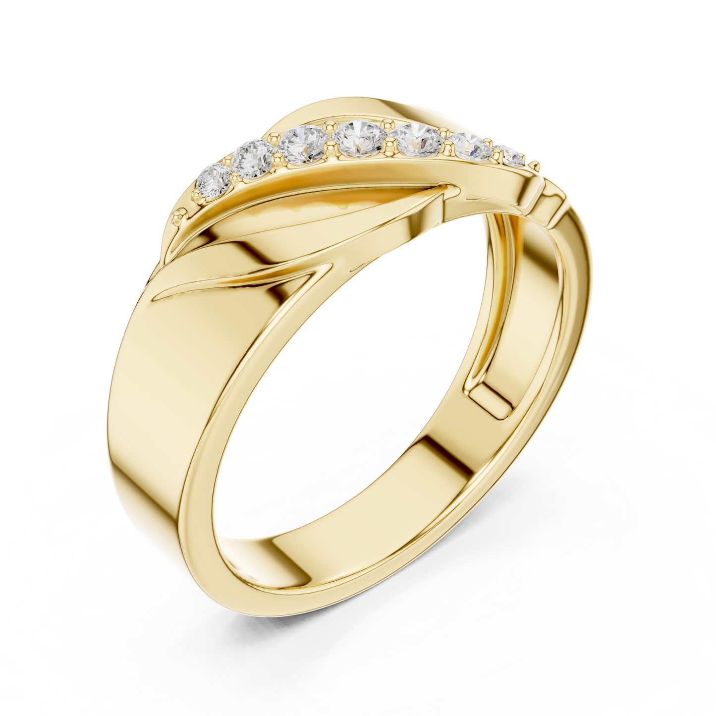 Liquid Wave Diamond Band | Modern Sculpted Luxury Ring | Bold Masculine Statement Fine Jewelry