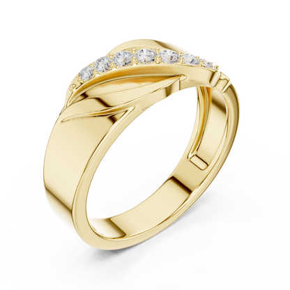Liquid Wave Diamond Band | Modern Sculpted Luxury Ring | Bold Masculine Statement Fine Jewelry
