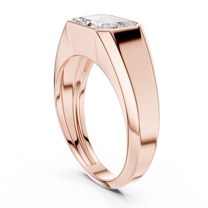 Masculine Emerald Diamond Ring | Clean Bezel Gold Style | Modern Men’s Engagement Jewelry