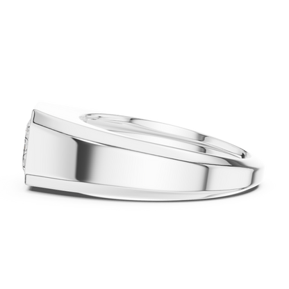 Masculine Emerald Diamond Ring | Clean Bezel Gold Style | Modern Men’s Engagement Jewelry