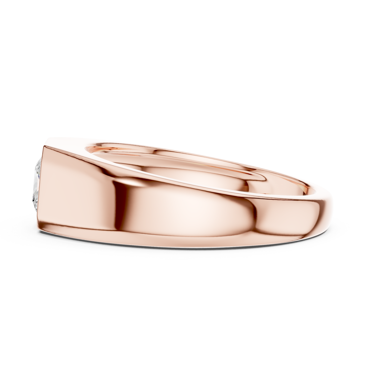 Bezel Princess Diamond | Heirloom Mens Signet | 925 Sterling Silver Power Ring