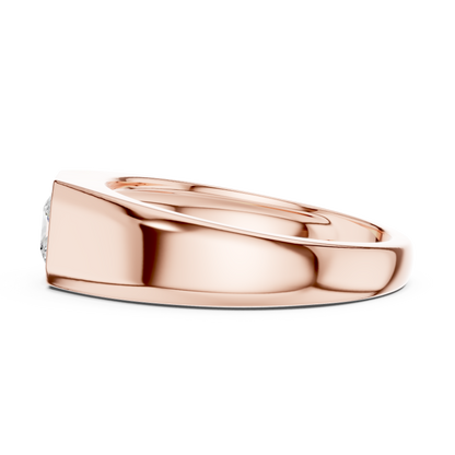 Bezel Princess Diamond | Heirloom Mens Signet | 925 Sterling Silver Power Ring