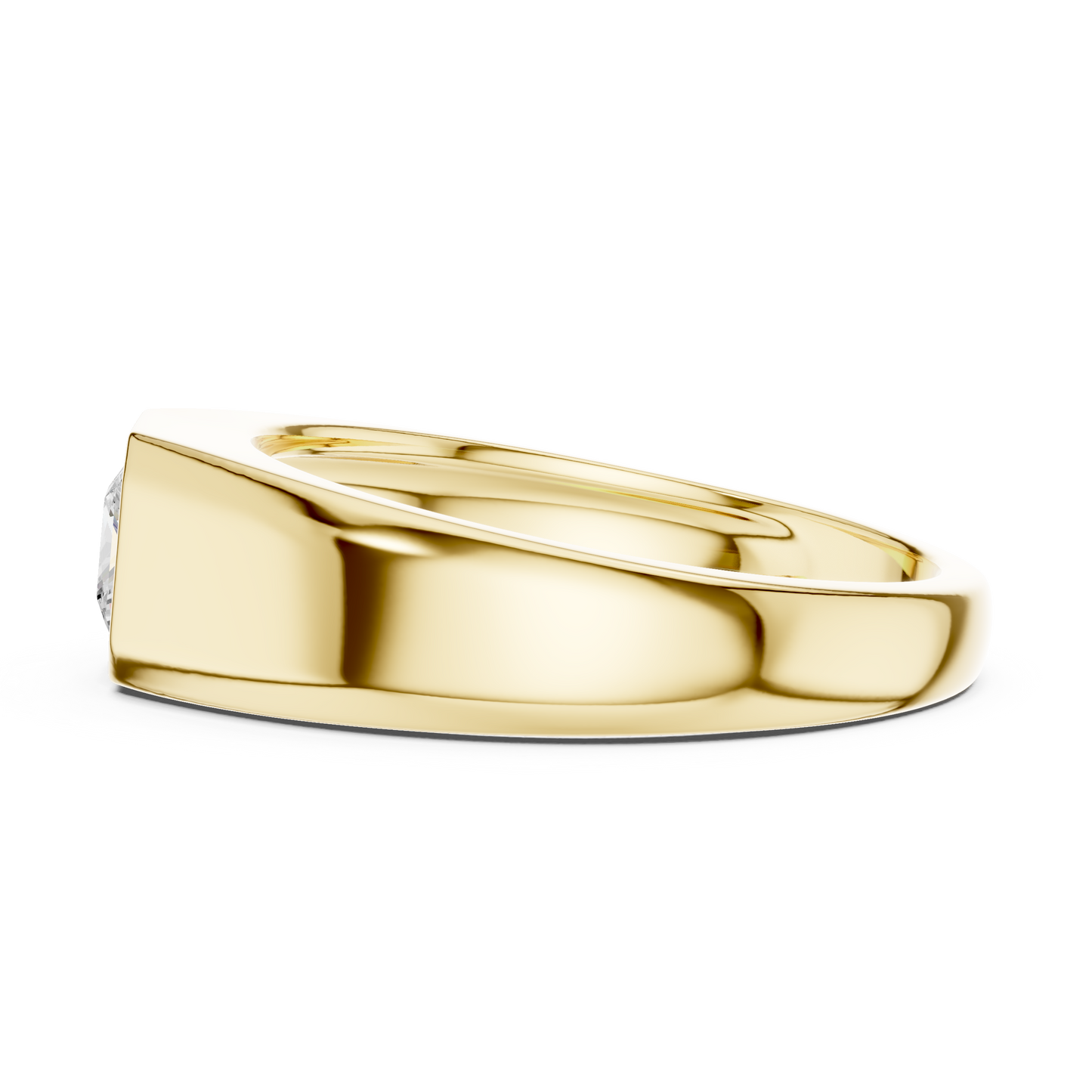 Bezel Princess Diamond | Heirloom Mens Signet | 925 Sterling Silver Power Ring